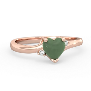 Jade Delicate Heart 14K Rose Gold ring R0203