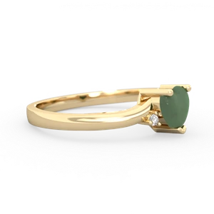 Jade Delicate Heart 14K Yellow Gold ring R0203
