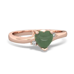 Jade Delicate Heart 14K Rose Gold ring R0203
