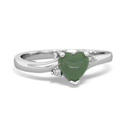 Jade Delicate Heart 14K White Gold ring R0203