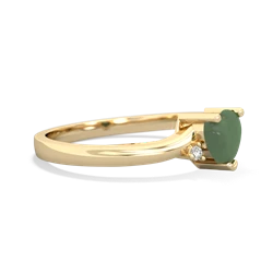 Jade Delicate Heart 14K Yellow Gold ring R0203