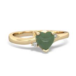 Jade Delicate Heart 14K Yellow Gold ring R0203