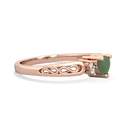 Jade Filligree Scroll Heart 14K Rose Gold ring R2429