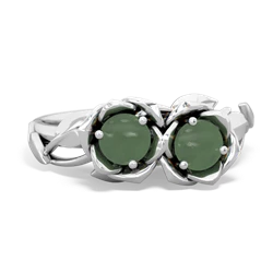 Jade Rose Garden 14K White Gold ring R5510