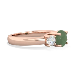 Jade Diamond Three Stone Round Trellis 14K Rose Gold ring R4018