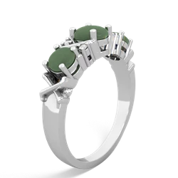 Jade Hugs And Kisses 14K White Gold ring R5016