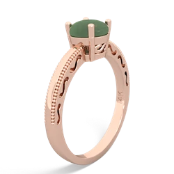 Jade Milgrain Filigree 14K Rose Gold ring R5090