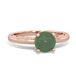 Jade Milgrain Filigree 14K Rose Gold ring R5090