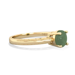 Jade Milgrain Filigree 14K Yellow Gold ring R5090