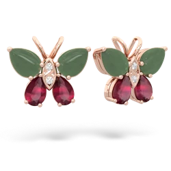 Jade Butterfly 14K Rose Gold earrings E2215