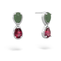 Jade Infinity 14K White Gold earrings E5050