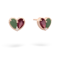 Jade 'Our Heart' 14K Rose Gold earrings E5072