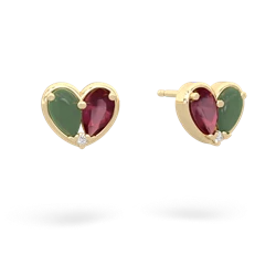 Jade 'Our Heart' 14K Yellow Gold earrings E5072