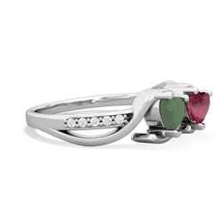 Jade Side By Side 14K White Gold ring R3090