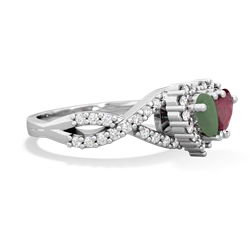 Jade Diamond Twist 'One Heart' 14K White Gold ring R2640HRT