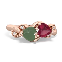 Jade Floral Elegance 14K Rose Gold ring R5790