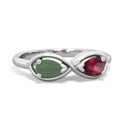 Jade Infinity 14K White Gold ring R5050