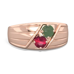 Jade Men's Streamline 14K Rose Gold ring R0460