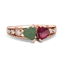 Jade Heart To Heart 14K Rose Gold ring R3342