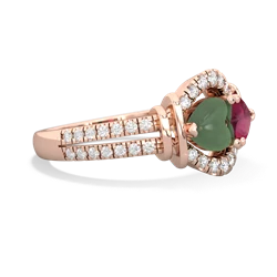 Jade Art-Deco Keepsake 14K Rose Gold ring R5630