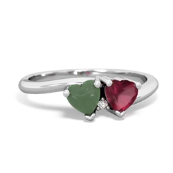 Jade Sweethearts 14K White Gold ring R5260