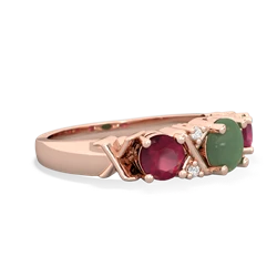 Jade Hugs And Kisses 14K Rose Gold ring R5016