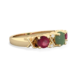 Jade Hugs And Kisses 14K Yellow Gold ring R5016