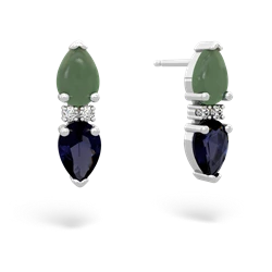 Jade Bowtie Drop 14K White Gold earrings E0865