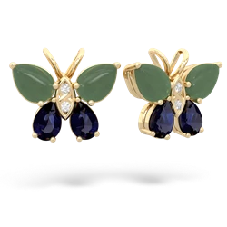 Jade Butterfly 14K Yellow Gold earrings E2215