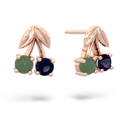 Jade Sweet Cherries 14K Rose Gold earrings E7001