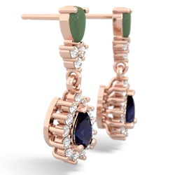 Jade Halo Pear Dangle 14K Rose Gold earrings E1882