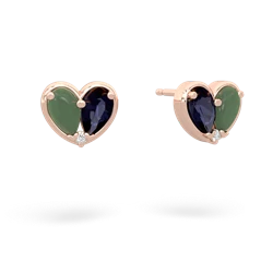 Jade 'Our Heart' 14K Rose Gold earrings E5072