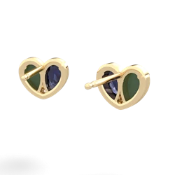 Jade 'Our Heart' 14K Yellow Gold earrings E5072