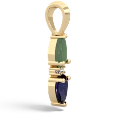 Jade Bowtie Drop 14K Yellow Gold pendant P0865