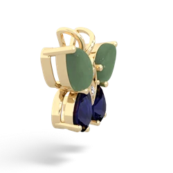 Jade Butterfly 14K Yellow Gold pendant P2215