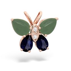 Jade Butterfly 14K Rose Gold pendant P2215