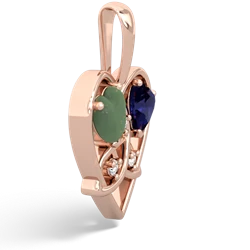 Jade Celtic Trinity Heart 14K Rose Gold pendant P5331