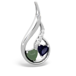 Jade Keepsake Curves 14K White Gold pendant P5450