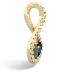 Jade Pave Twist 'One Heart' 14K Yellow Gold pendant P5360