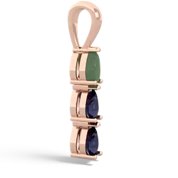 Jade Dew Drops 14K Rose Gold pendant P2251