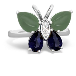 Jade Butterfly 14K White Gold ring R2215