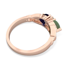 Jade Celtic Knot Double Heart 14K Rose Gold ring R5040