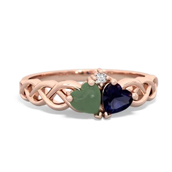 Jade Heart To Heart Braid 14K Rose Gold ring R5870