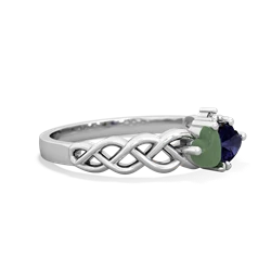 Jade Heart To Heart Braid 14K White Gold ring R5870