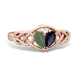 Jade Celtic Love Knot 14K Rose Gold ring R5420