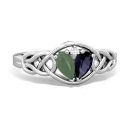 Jade Celtic Love Knot 14K White Gold ring R5420