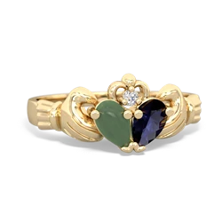 Jade 'Our Heart' Claddagh 14K Yellow Gold ring R2388