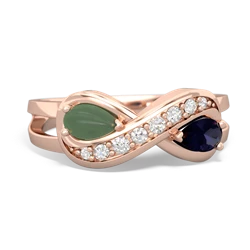 Jade Diamond Infinity 14K Rose Gold ring R5390