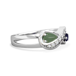 Jade Diamond Infinity 14K White Gold ring R5390