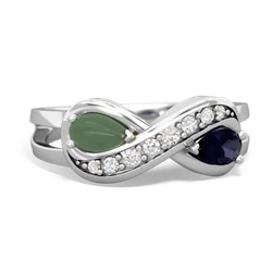 Jade Diamond Infinity 14K White Gold ring R5390